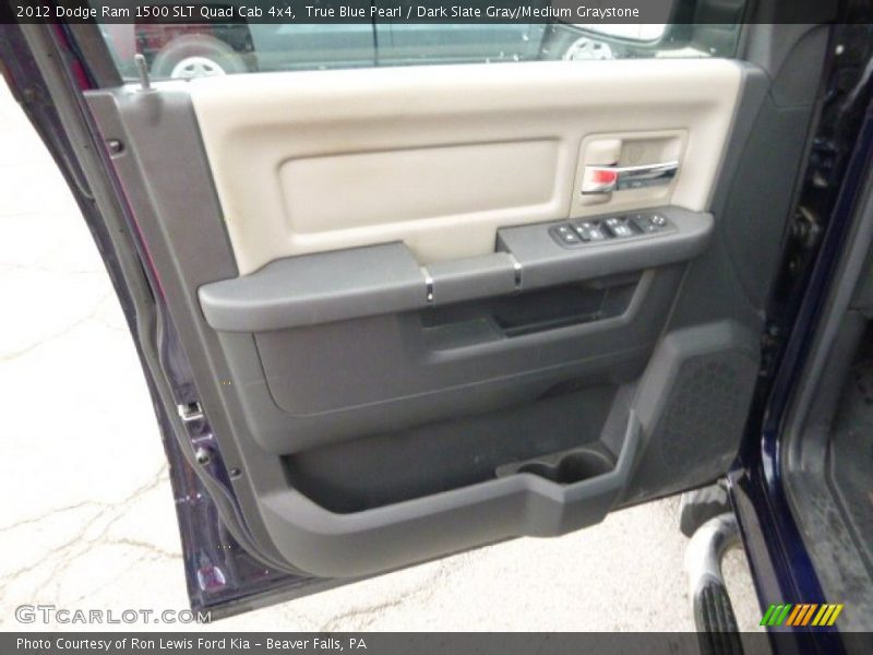 True Blue Pearl / Dark Slate Gray/Medium Graystone 2012 Dodge Ram 1500 SLT Quad Cab 4x4