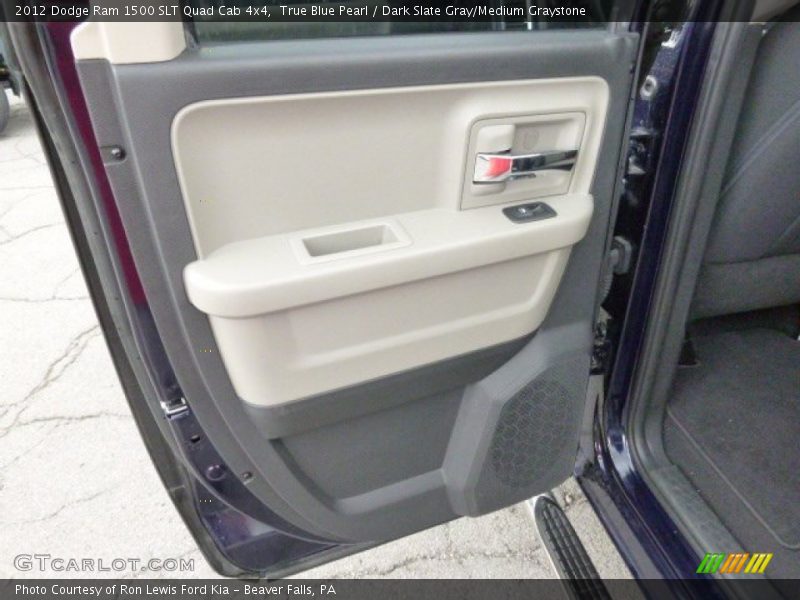 True Blue Pearl / Dark Slate Gray/Medium Graystone 2012 Dodge Ram 1500 SLT Quad Cab 4x4