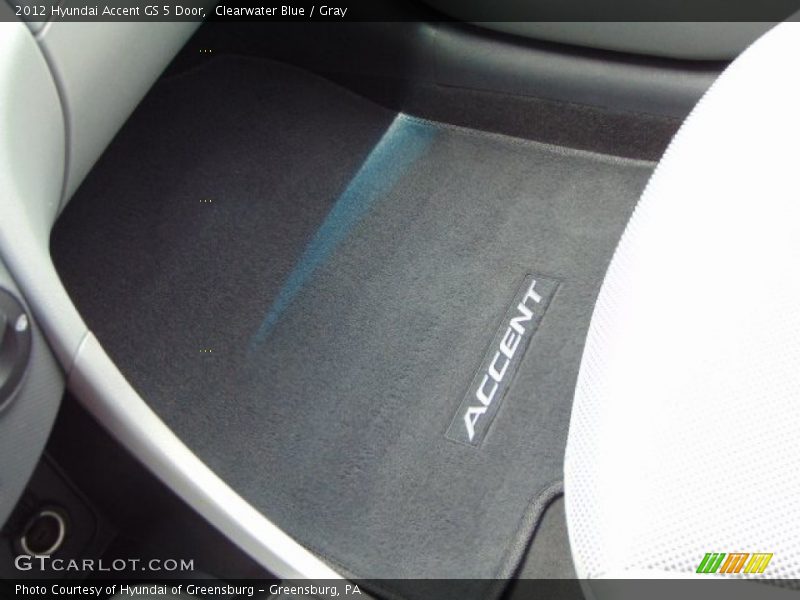 Clearwater Blue / Gray 2012 Hyundai Accent GS 5 Door