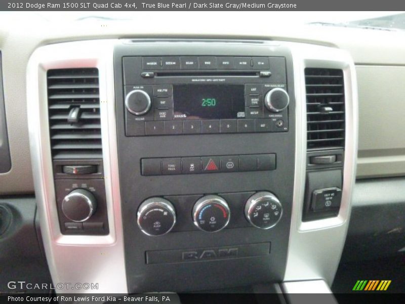 True Blue Pearl / Dark Slate Gray/Medium Graystone 2012 Dodge Ram 1500 SLT Quad Cab 4x4