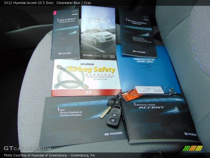 Clearwater Blue / Gray 2012 Hyundai Accent GS 5 Door