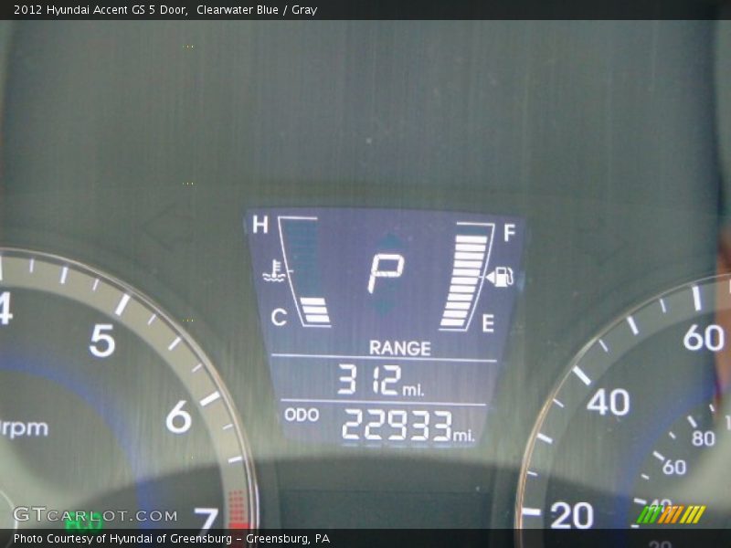Clearwater Blue / Gray 2012 Hyundai Accent GS 5 Door