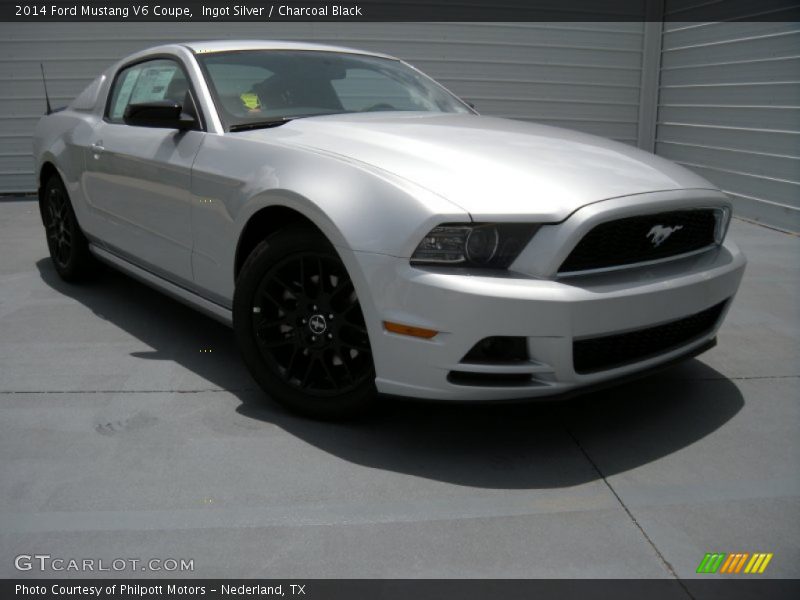 Ingot Silver / Charcoal Black 2014 Ford Mustang V6 Coupe