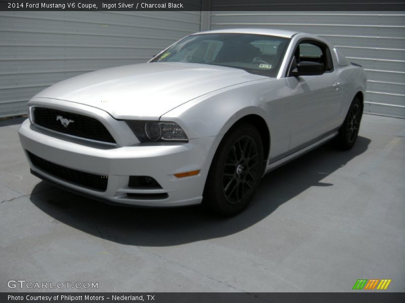 Ingot Silver / Charcoal Black 2014 Ford Mustang V6 Coupe