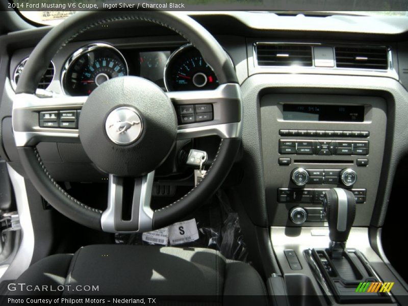 Ingot Silver / Charcoal Black 2014 Ford Mustang V6 Coupe