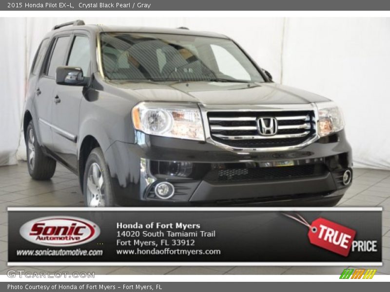 Crystal Black Pearl / Gray 2015 Honda Pilot EX-L