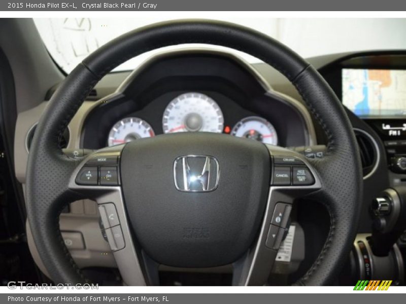 Crystal Black Pearl / Gray 2015 Honda Pilot EX-L