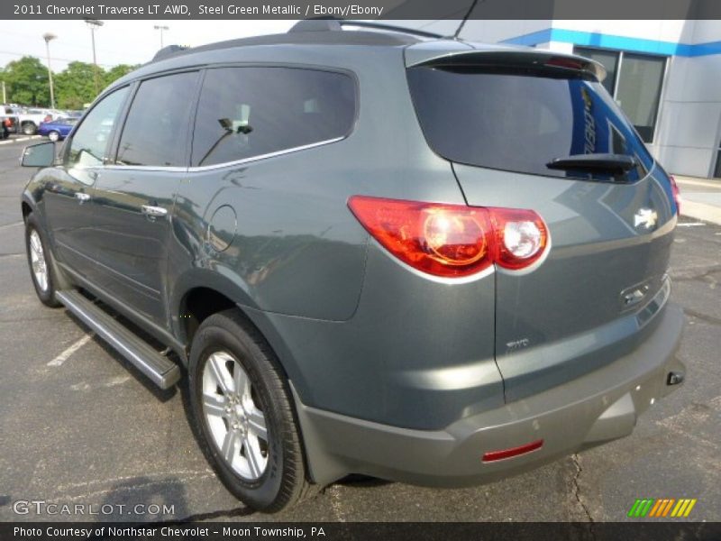 Steel Green Metallic / Ebony/Ebony 2011 Chevrolet Traverse LT AWD