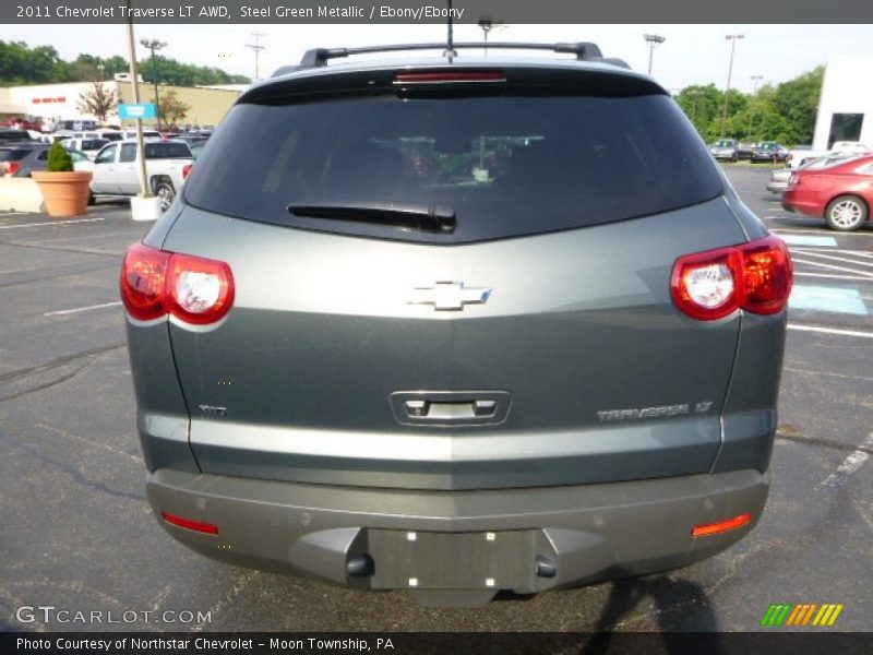 Steel Green Metallic / Ebony/Ebony 2011 Chevrolet Traverse LT AWD