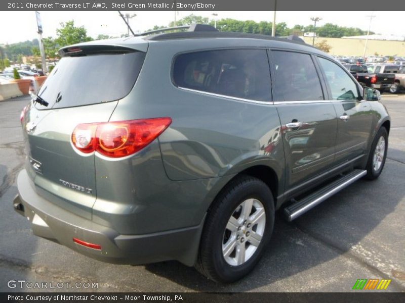 Steel Green Metallic / Ebony/Ebony 2011 Chevrolet Traverse LT AWD