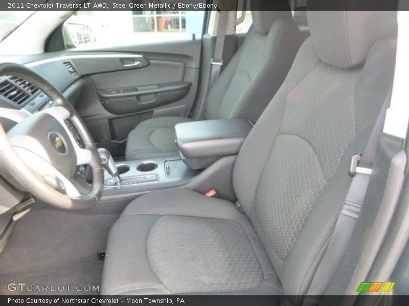 Steel Green Metallic / Ebony/Ebony 2011 Chevrolet Traverse LT AWD