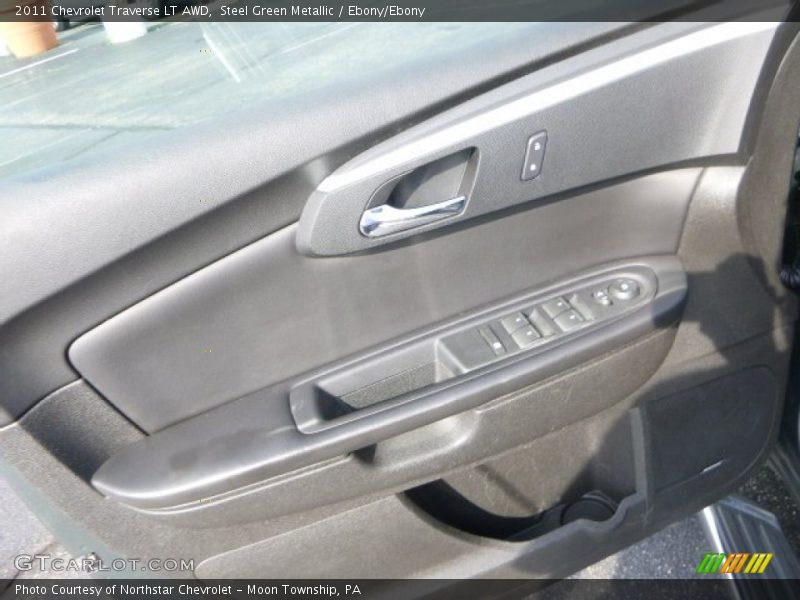 Steel Green Metallic / Ebony/Ebony 2011 Chevrolet Traverse LT AWD