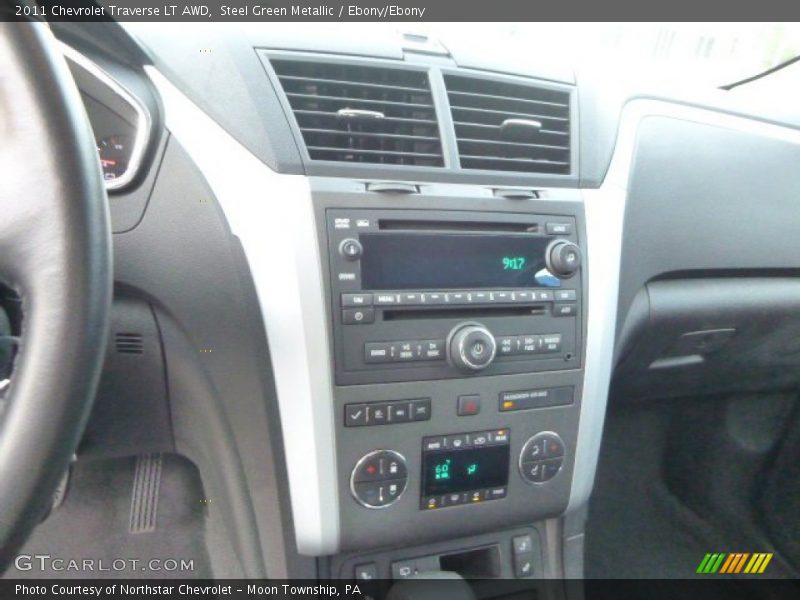 Steel Green Metallic / Ebony/Ebony 2011 Chevrolet Traverse LT AWD
