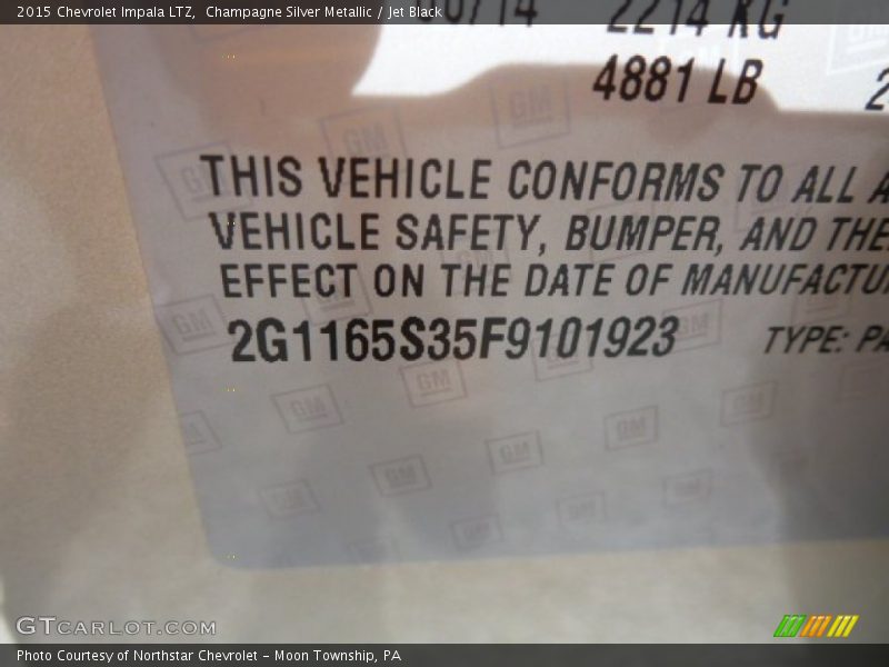 Champagne Silver Metallic / Jet Black 2015 Chevrolet Impala LTZ