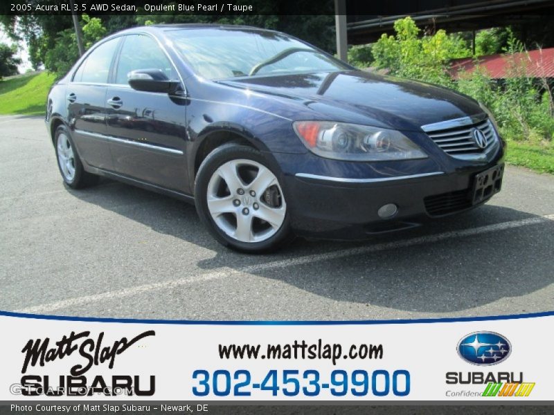 Opulent Blue Pearl / Taupe 2005 Acura RL 3.5 AWD Sedan