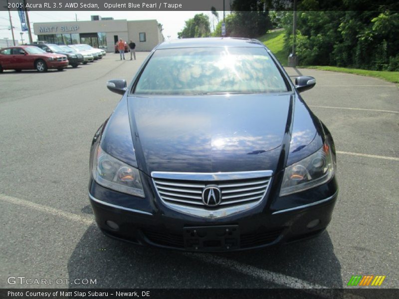 Opulent Blue Pearl / Taupe 2005 Acura RL 3.5 AWD Sedan