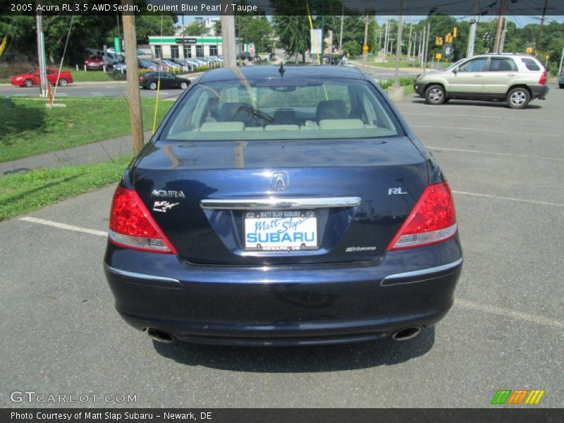 Opulent Blue Pearl / Taupe 2005 Acura RL 3.5 AWD Sedan