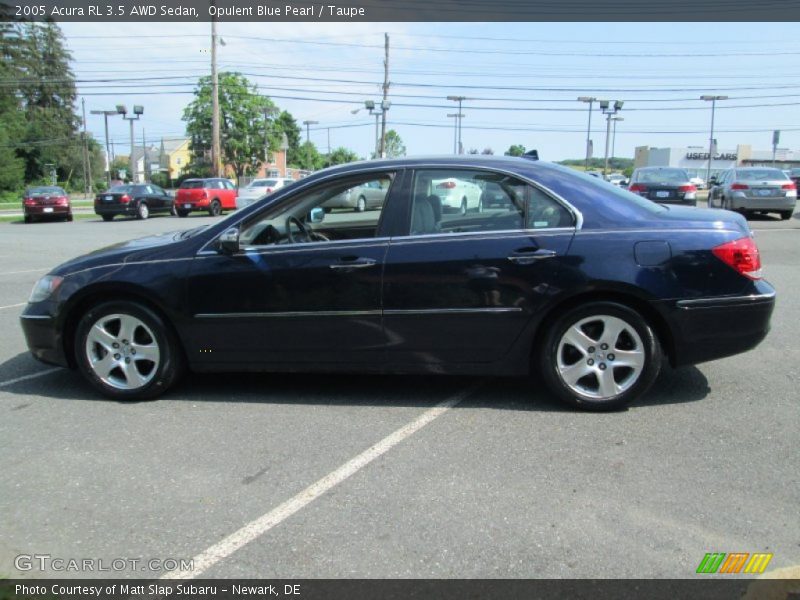 Opulent Blue Pearl / Taupe 2005 Acura RL 3.5 AWD Sedan