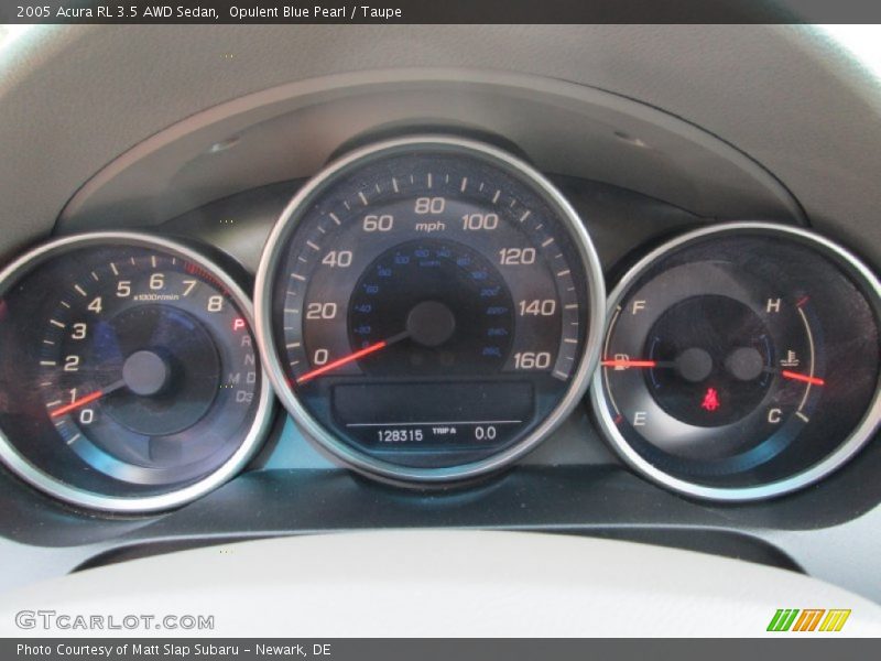 Opulent Blue Pearl / Taupe 2005 Acura RL 3.5 AWD Sedan
