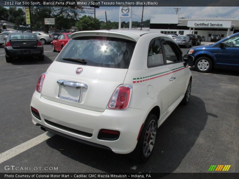 Bianco Perla (Pearl White) / Sport Tessuto Nero/Nero (Black/Black) 2012 Fiat 500 Sport