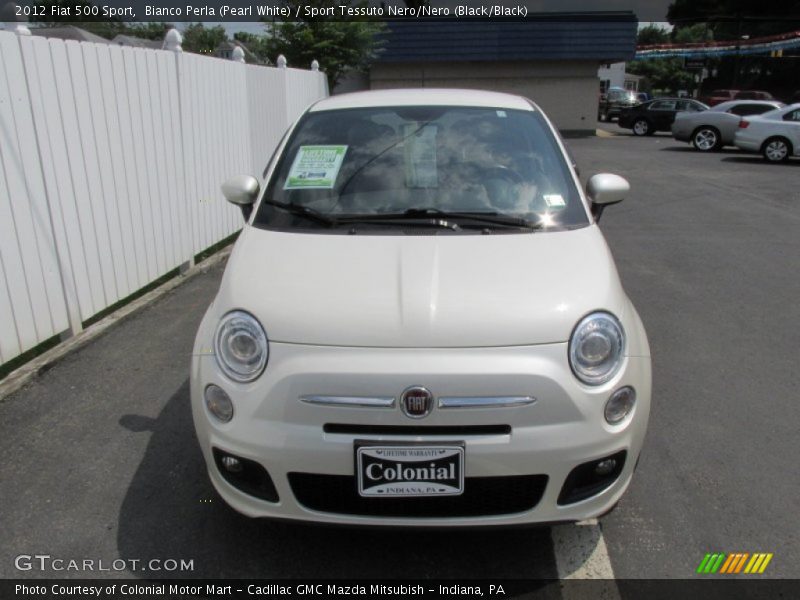 Bianco Perla (Pearl White) / Sport Tessuto Nero/Nero (Black/Black) 2012 Fiat 500 Sport