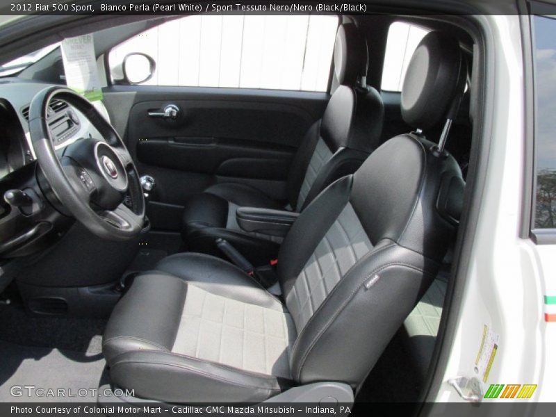 Bianco Perla (Pearl White) / Sport Tessuto Nero/Nero (Black/Black) 2012 Fiat 500 Sport