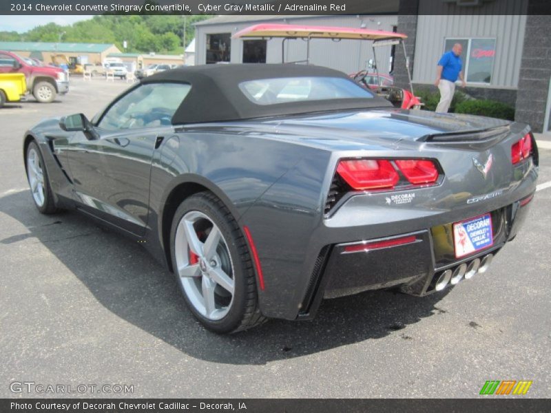 Cyber Gray Metallic / Adrenaline Red 2014 Chevrolet Corvette Stingray Convertible