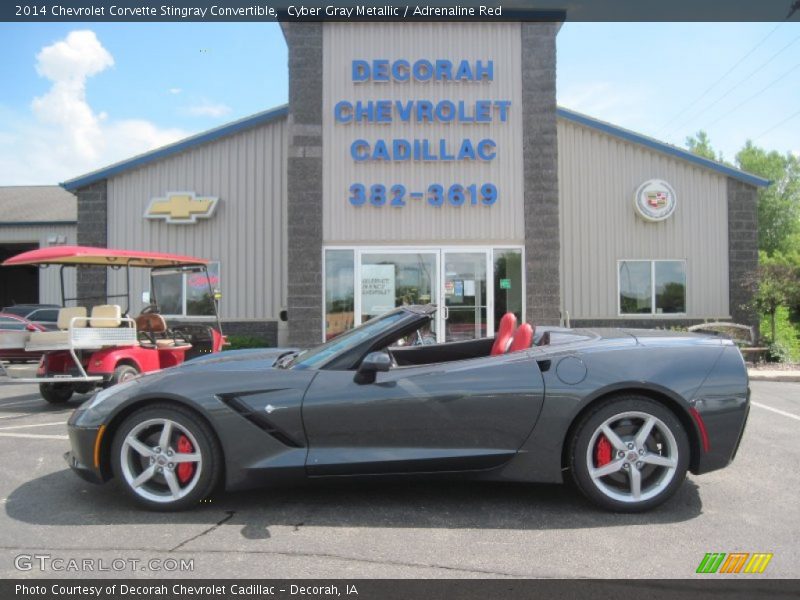 Cyber Gray Metallic / Adrenaline Red 2014 Chevrolet Corvette Stingray Convertible