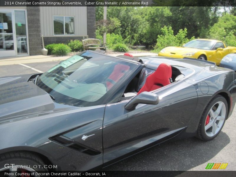 Cyber Gray Metallic / Adrenaline Red 2014 Chevrolet Corvette Stingray Convertible