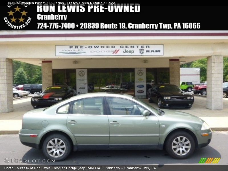 Fresco Green Metallic / Beige 2003 Volkswagen Passat GLS Sedan