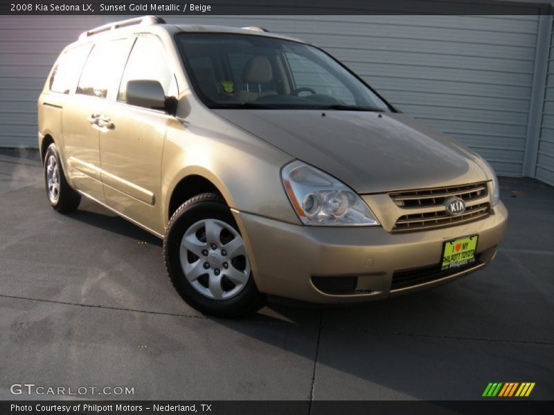 Sunset Gold Metallic / Beige 2008 Kia Sedona LX