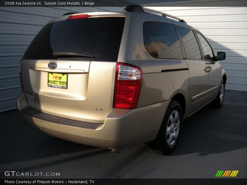 Sunset Gold Metallic / Beige 2008 Kia Sedona LX