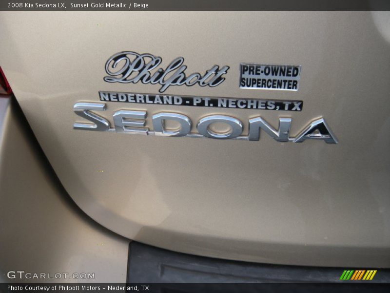Sunset Gold Metallic / Beige 2008 Kia Sedona LX
