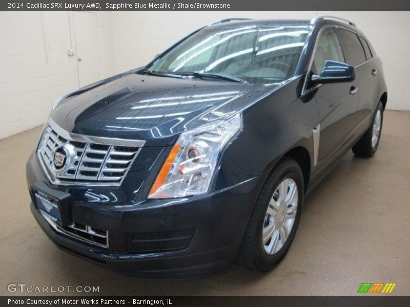 Sapphire Blue Metallic / Shale/Brownstone 2014 Cadillac SRX Luxury AWD