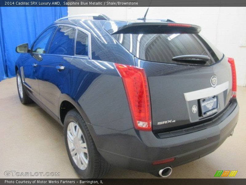 Sapphire Blue Metallic / Shale/Brownstone 2014 Cadillac SRX Luxury AWD