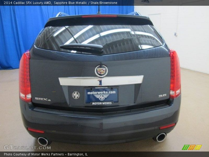Sapphire Blue Metallic / Shale/Brownstone 2014 Cadillac SRX Luxury AWD