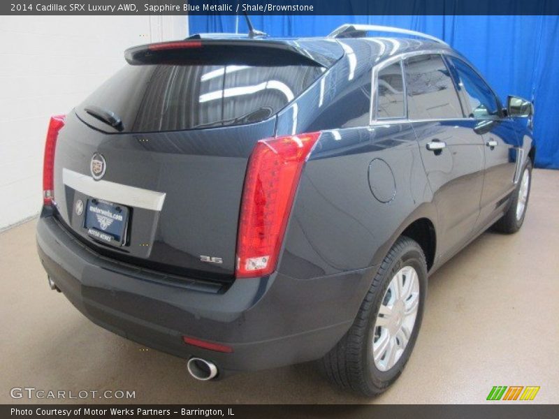 Sapphire Blue Metallic / Shale/Brownstone 2014 Cadillac SRX Luxury AWD