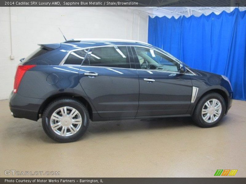 Sapphire Blue Metallic / Shale/Brownstone 2014 Cadillac SRX Luxury AWD