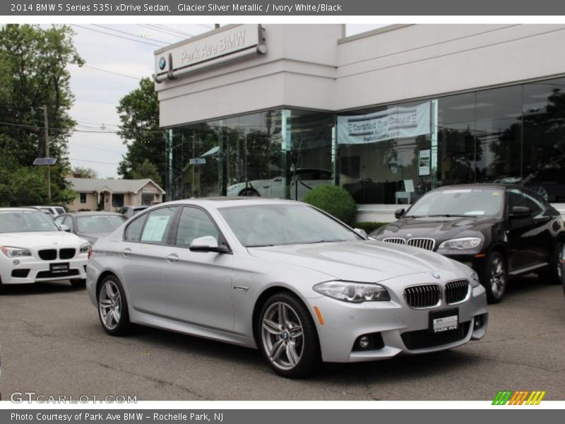Glacier Silver Metallic / Ivory White/Black 2014 BMW 5 Series 535i xDrive Sedan