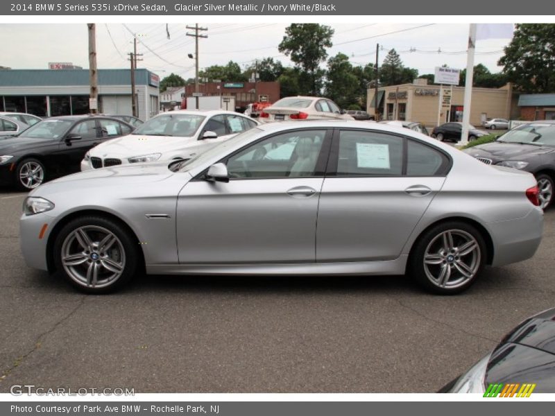 Glacier Silver Metallic / Ivory White/Black 2014 BMW 5 Series 535i xDrive Sedan