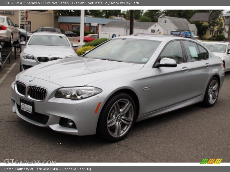 Glacier Silver Metallic / Ivory White/Black 2014 BMW 5 Series 535i xDrive Sedan