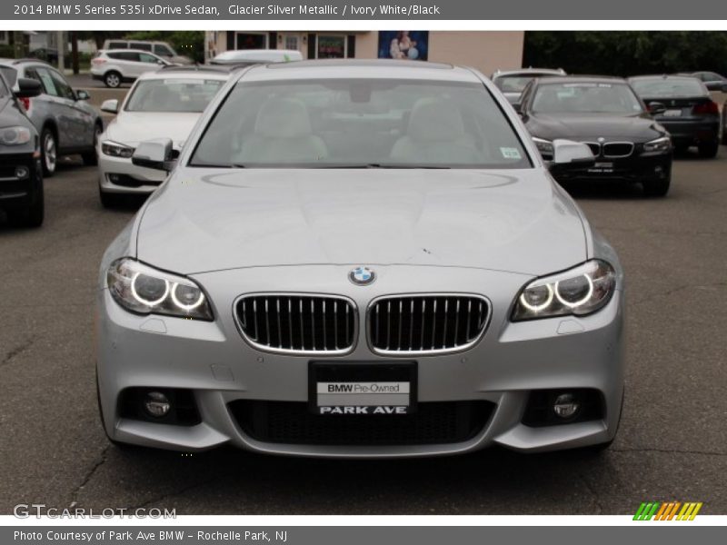 Glacier Silver Metallic / Ivory White/Black 2014 BMW 5 Series 535i xDrive Sedan