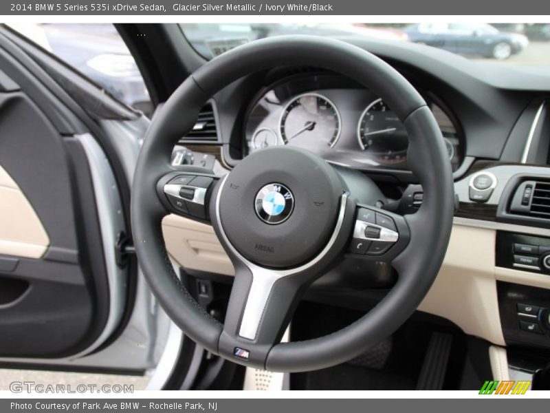 Glacier Silver Metallic / Ivory White/Black 2014 BMW 5 Series 535i xDrive Sedan