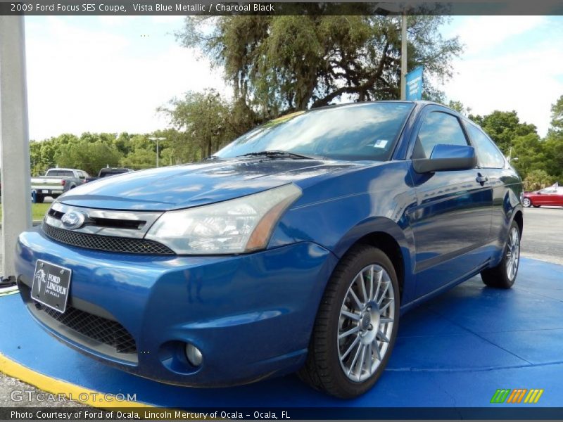 Vista Blue Metallic / Charcoal Black 2009 Ford Focus SES Coupe