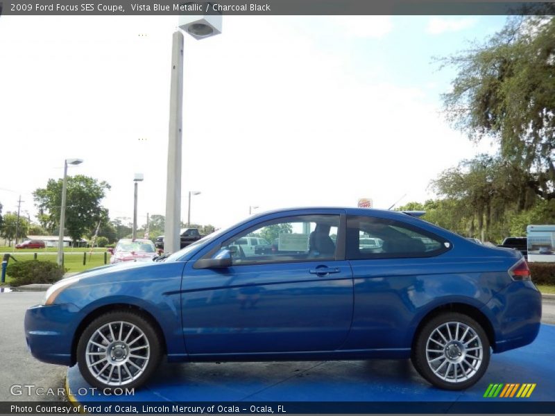 Vista Blue Metallic / Charcoal Black 2009 Ford Focus SES Coupe