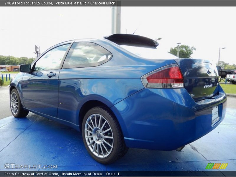 Vista Blue Metallic / Charcoal Black 2009 Ford Focus SES Coupe