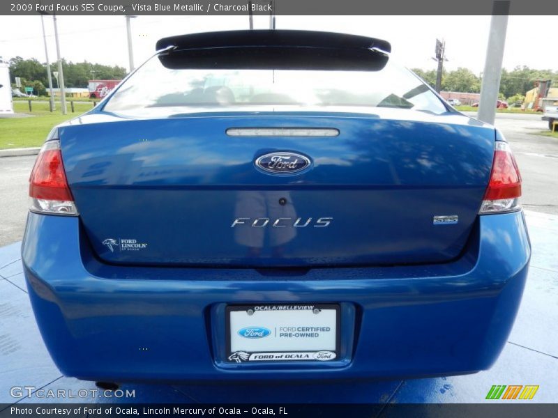 Vista Blue Metallic / Charcoal Black 2009 Ford Focus SES Coupe