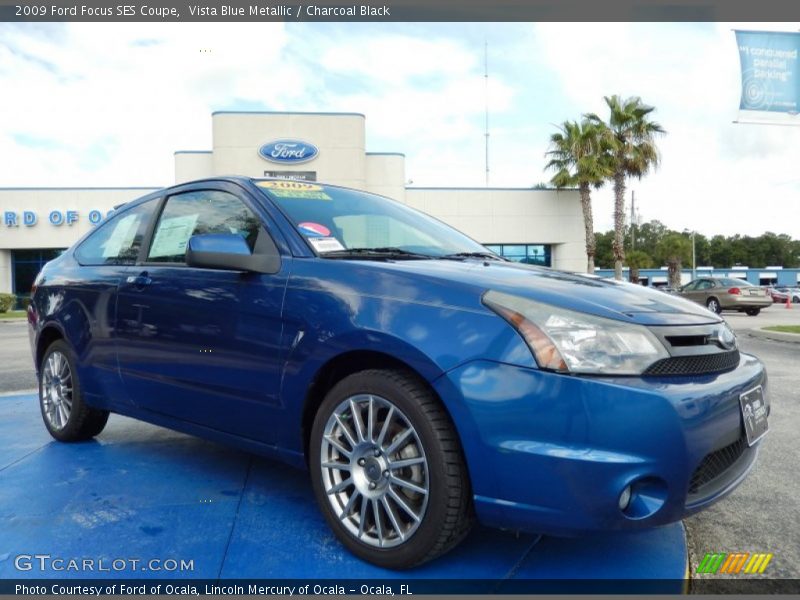 Vista Blue Metallic / Charcoal Black 2009 Ford Focus SES Coupe