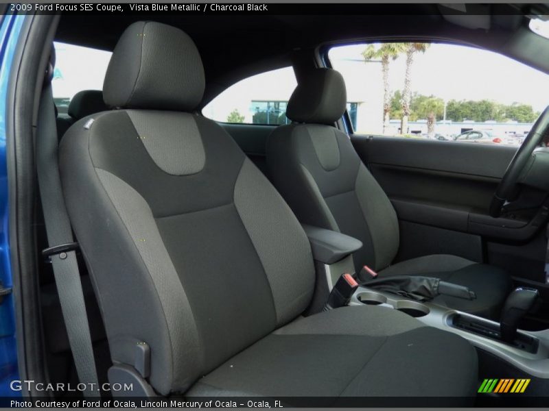 Vista Blue Metallic / Charcoal Black 2009 Ford Focus SES Coupe