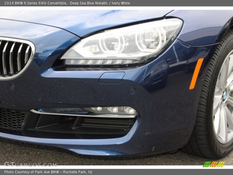 Deep Sea Blue Metallic / Ivory White 2014 BMW 6 Series 640i Convertible